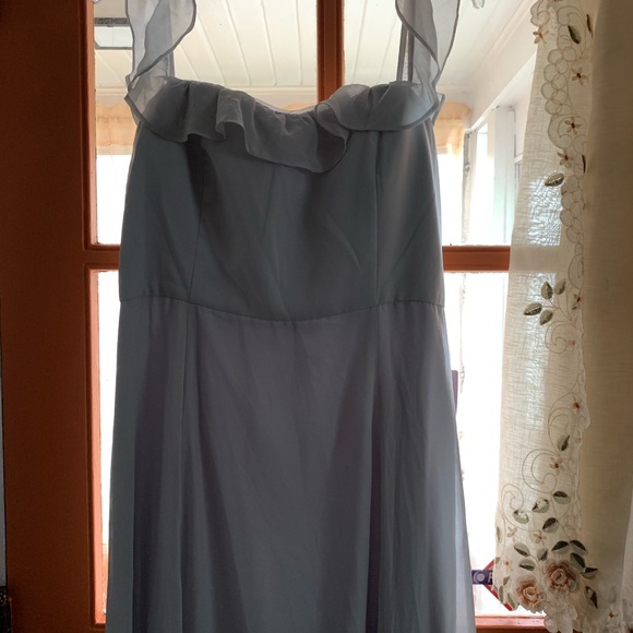 Anthropology BHLDN soft grey elegant  Chiffon dress NWT S 16 - Picture 14 of 16